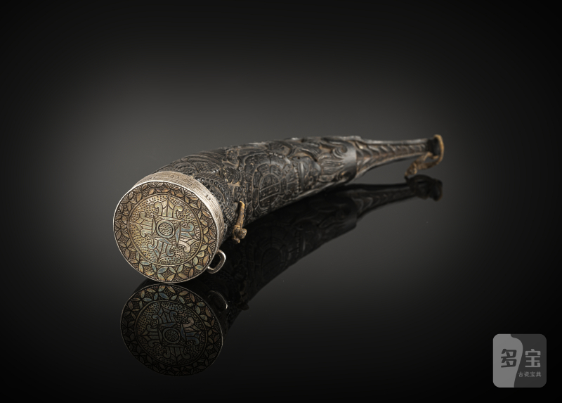 A FINE CARVED HORN MAGICAL POWDER CONTAINER - 图3